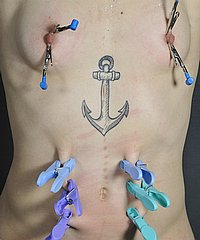Kinky Mei Maras tattooed tit torture